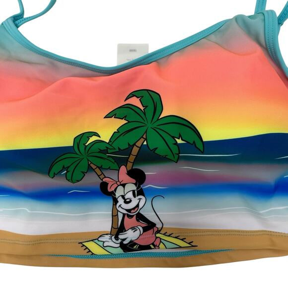 Disney Mickey Mouse Palm Tree Beach Sunset High Waist Bikini Set XL NWT Swimwear - Picture 9 of 15